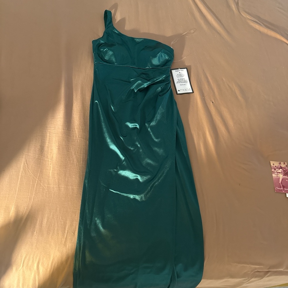 Emerald Sundae Teal One-Shoulder Dress